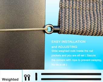 Pérgola personalizada color marrón moca: sombra de HDPE estabilizada contra rayos UV con varillas con peso