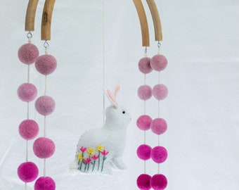 Sweet Embroidered Bunny Mobile