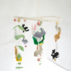 Bunny baby mobiles, bunny mobile, baby mobile