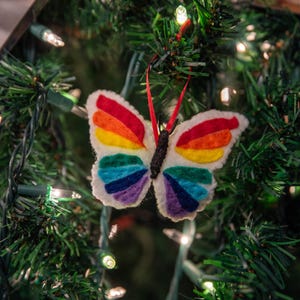 Rainbow Butterfly Christmas Tree Ornament