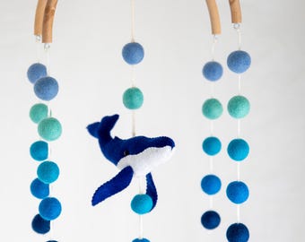 Blue Whale baby mobile
