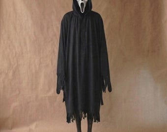 輝く黒のファントムローブ - 90年代スラッシャーハロウィンコスチューム