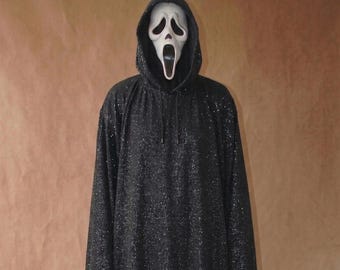 輝く黒のファントムローブ - 90年代スラッシャーハロウィンコスチューム