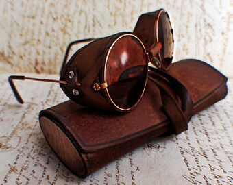 leather shield sunglasses