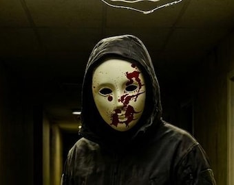 Backrooms Inspired Mask | Creepy Bloody white Mask | Liminal Space Horror Prop | Creepypasta Cosplay Costume | Halloween Mask