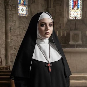 Valak non-kostuum: 3-delige cosplayoutfit met kruisbeeld