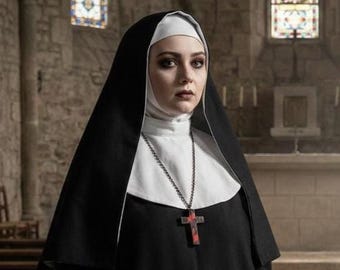 ヴァラク修道女コスチューム：十字架付き3ピースコスプレ衣装