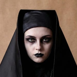 Black Nun Costume, Valak Cosplay, Renaissance Hooded Veil
