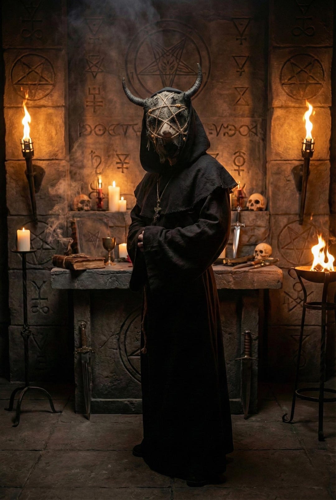 Medieval Monk Robe Dark Friar Habit Priest Cosplay Costume Hooded ...