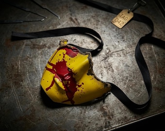Backrooms Inspired Mask | Creepy Bloody Yellow Mask | Liminal Space Horror Prop | Creepypasta Cosplay Costume | Halloween Mask
