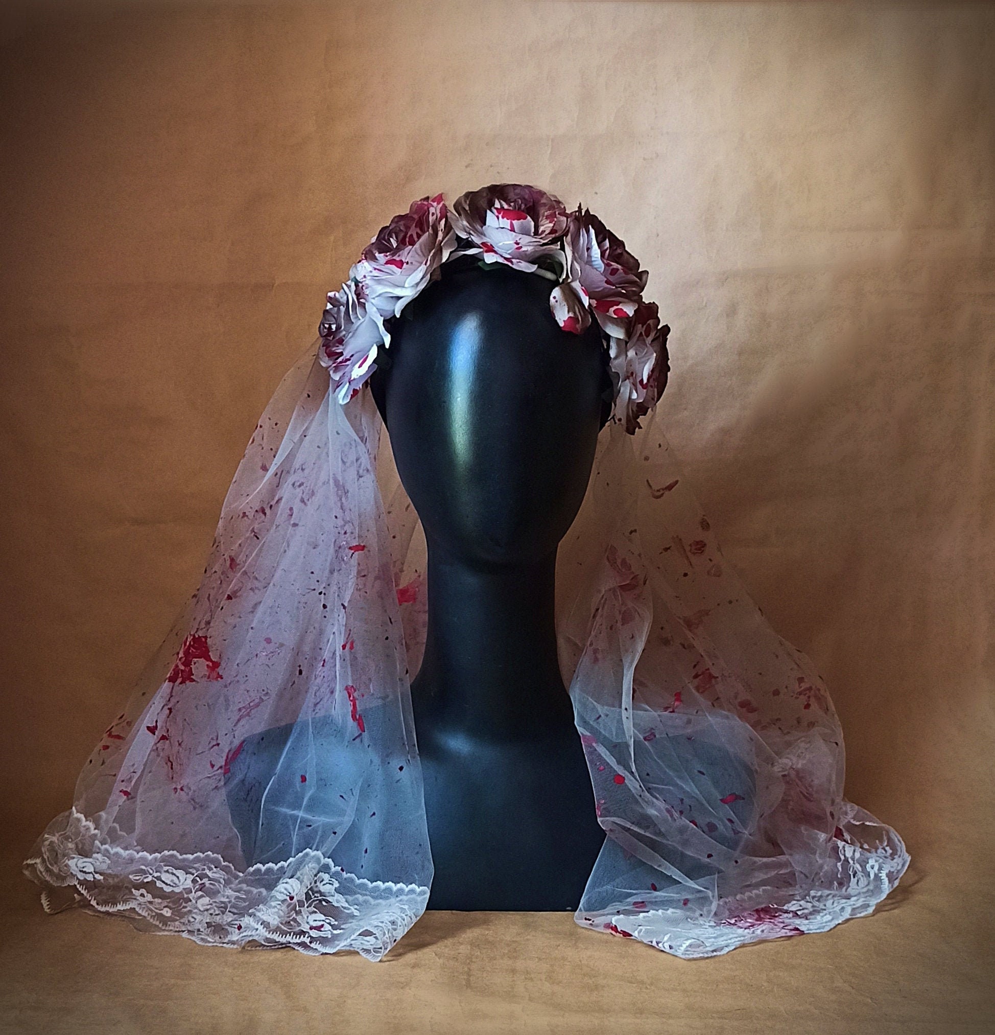 White Floral Headband Veil for Women & Girls Wedding Veil Lysandra Headband  Veil