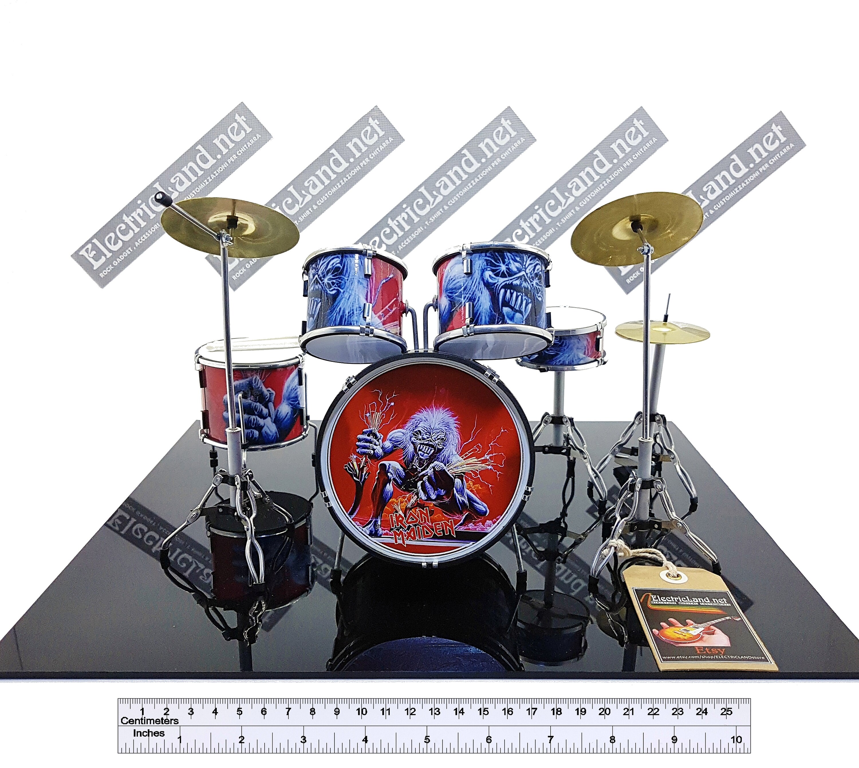 mini Drums kit iron maiden drum set the trupper eddie Etsy