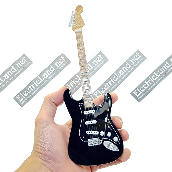 Mini Guitar Pink Floyd Collectible David Gilmour Black Fender Stratocaster