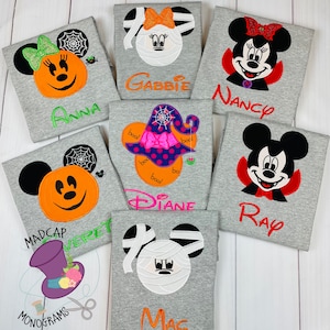 Mouse Head -Halloween -Shirt -Pumpkin- Ears -Mouse- Personalized -inspired- Bat-Mummy- Not So Scary- Group - Embroidery -Matching-Head