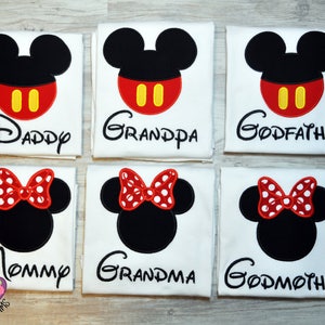 Family-Inspired -Matching-Embroidered-Shirts-Mouse- Ears - Group- Mickey- Applique - Brother- Minnie- Cruise - Sister- Mommy - Daddy