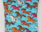 Rodeo Horses Wild and Free Aztec Tribal Print Native American Indian Quillow Blanket Throw Travel Quillow Pillow Blanket