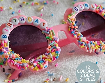 Birthday Sprinkle Sunglasses for Kids,  Custom Celebration Sunnies, Special Occasion Glasses, Novelty Gift for Girls, Personalized Eyewear