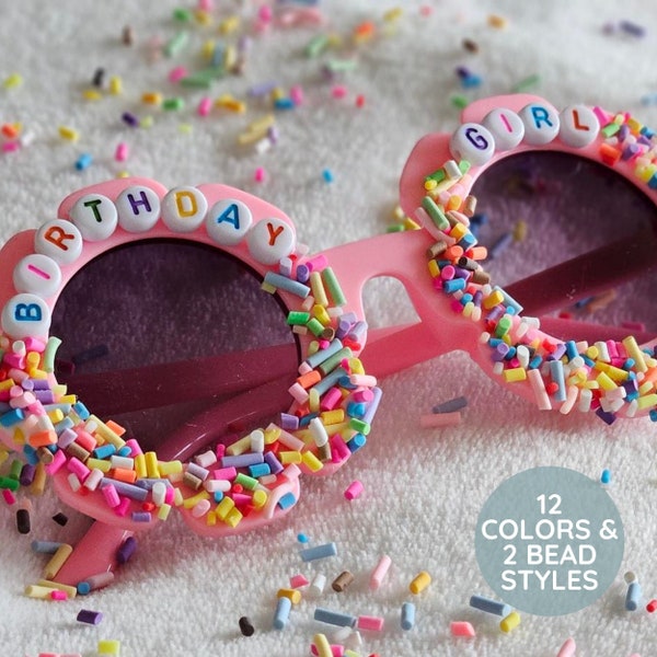 Birthday Sprinkle Sunglasses for Kids,  Custom Celebration Sunnies, Special Occasion Glasses, Novelty Gift for Girls, Personalized Eyewear