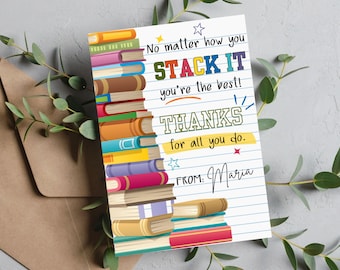 Library Card / Printable Thank You Card / Nursery Rhyme / - Etsy
