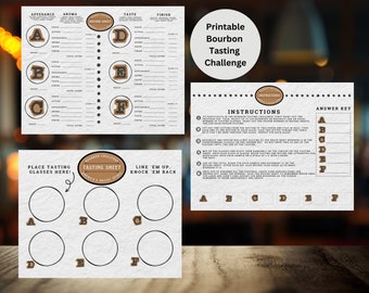 Print Your Own Bourbon Whiskey Tasting Template, Bourbon Whiskey Trail,  Blind Tasting Challenge game DIY, Digital Bourbon Party Games