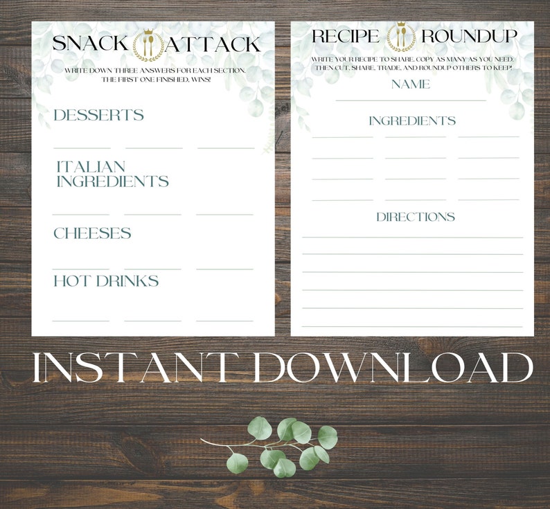 Printable Dinner Party Games