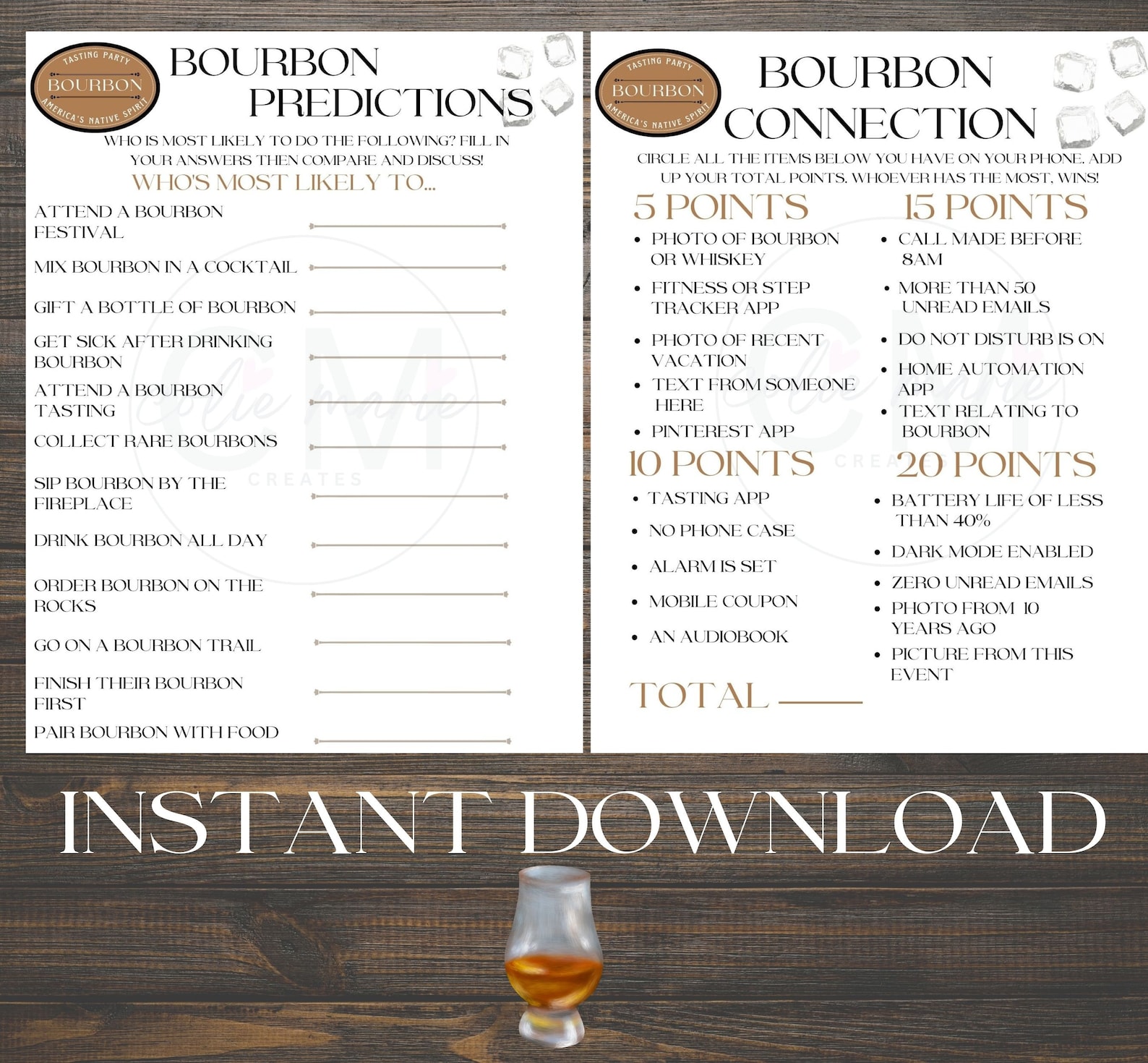 10 Printable Bourbon Tasting Party Games Bourbon Party Games Etsy
