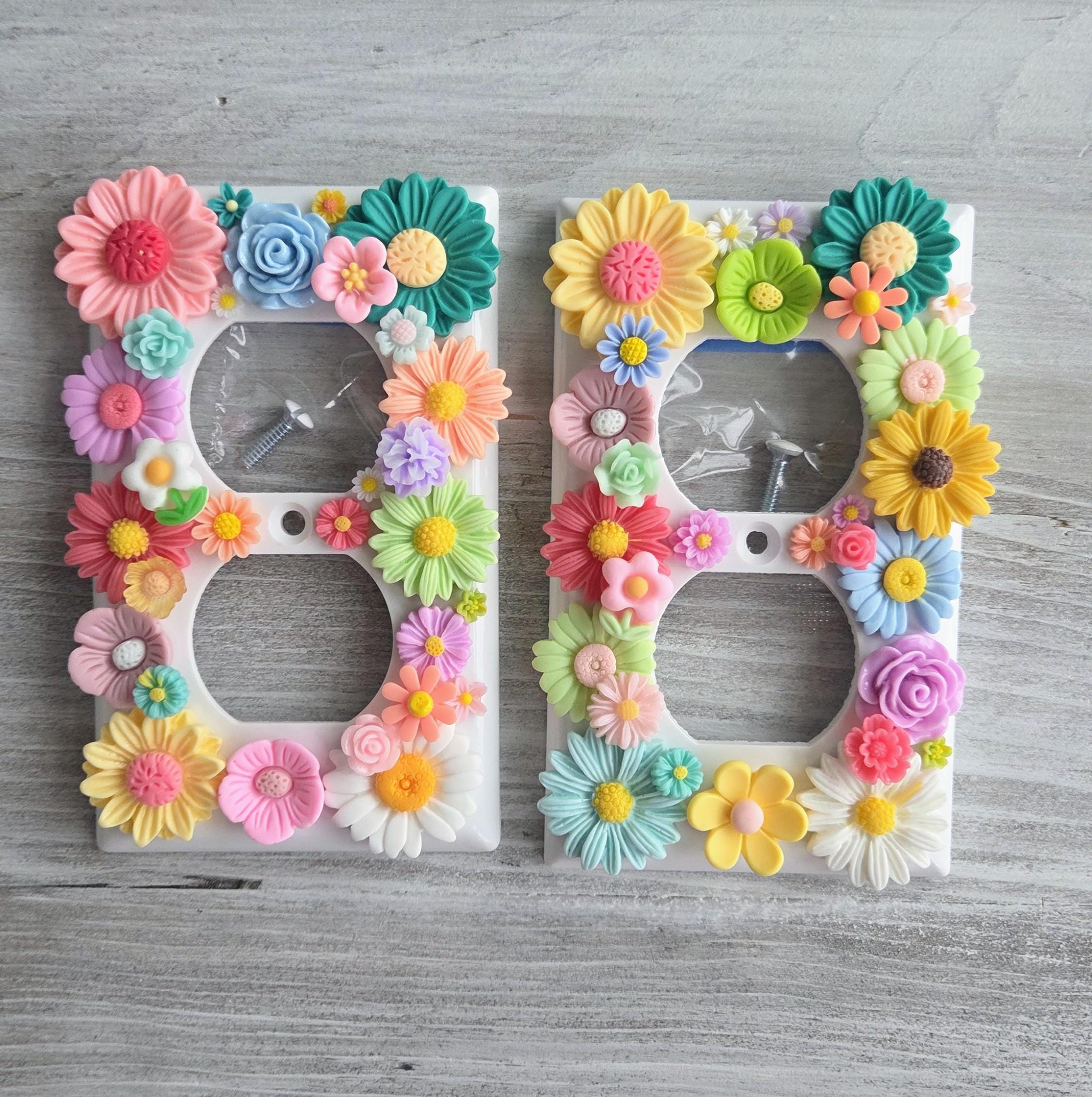 ayaya｜リバーシブルマーガレット 追加オプション Flower Light Switch Cover, Bedazzled Outlet Cover, Baby Nursery