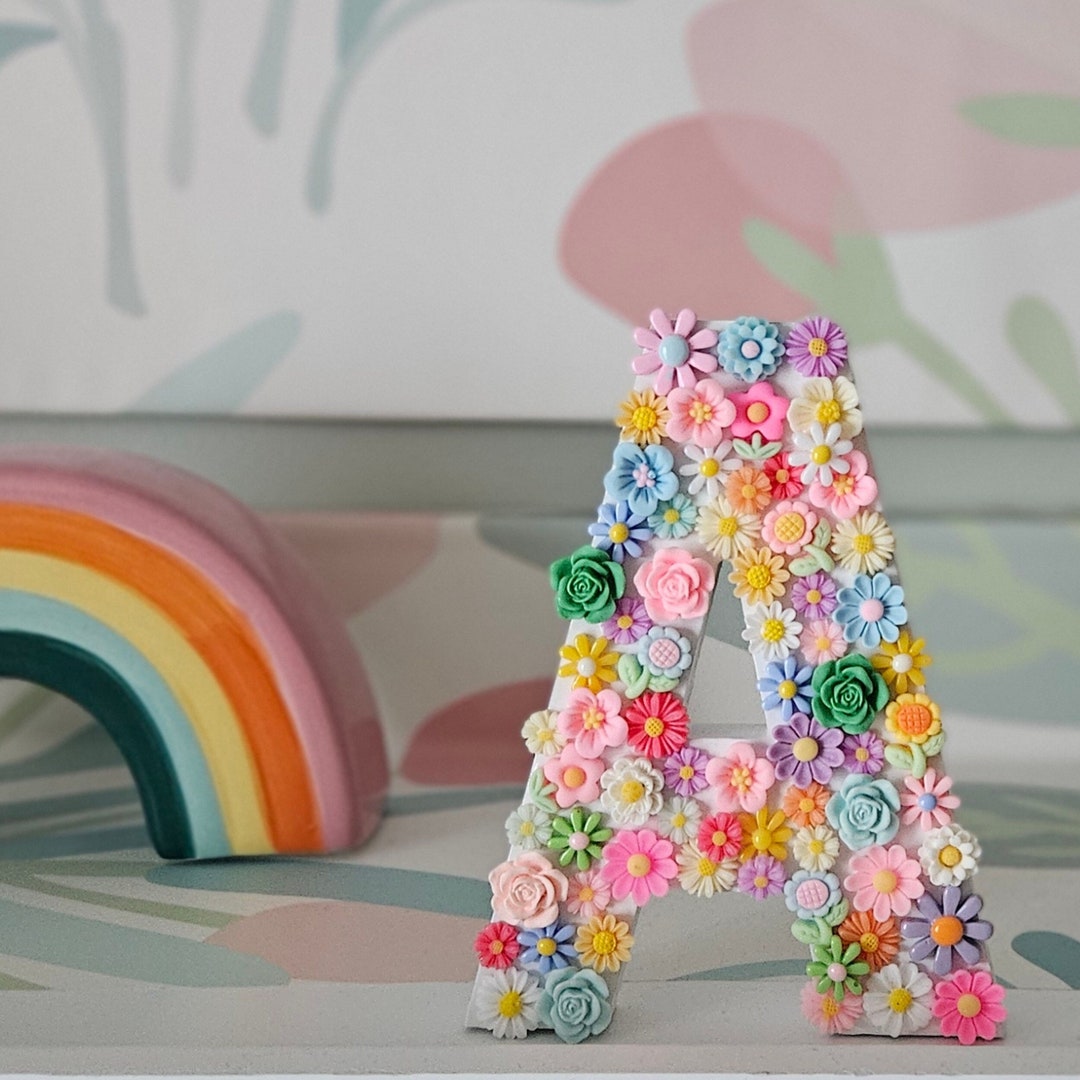 Flower Initial for Girls Room, Garden Party Table Top Decor ...