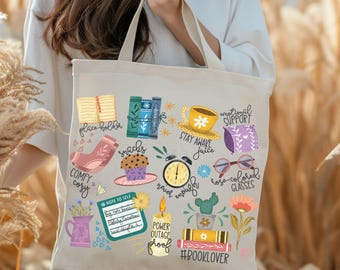 Library Bag, Farmers Market Bag, Bookish Tote, Reading Nook Decor, Light Academia Apparel, Book Club Gift, Public Library Carryall