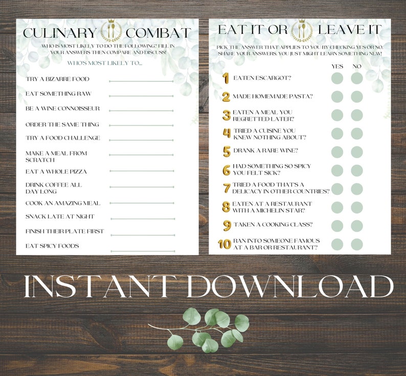 10 Printable Dinner Party Games Dinner Table Party Games for Etsy