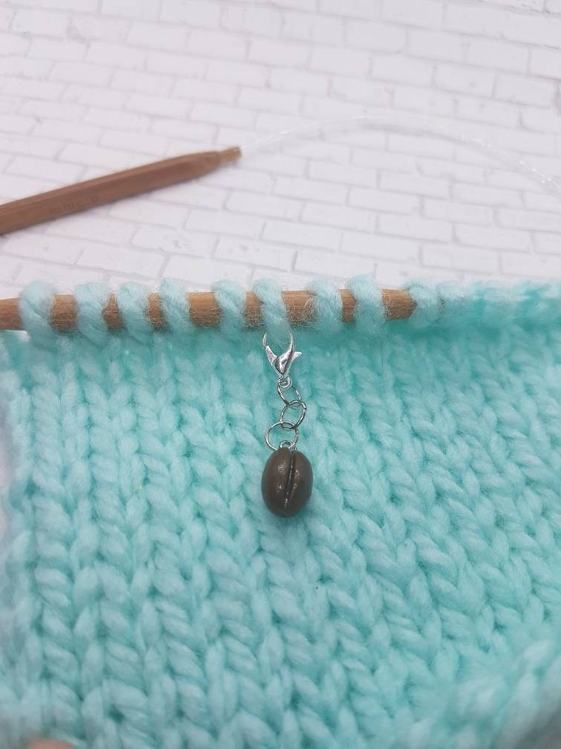 Coffee Bean KeychainStitch MarkerClay Charm