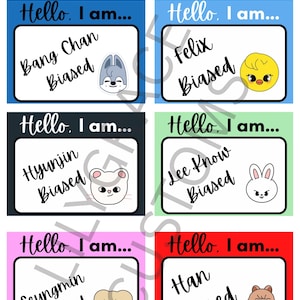 Stray Kids Bias Namensschilder | Druckbare Hello I Am STAY Buttons | SKZ Konzert Kpop Sofortiger digitaler Download