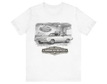 Serie Garage ¡Es más que un simple coche! Camiseta de la serie Garage con estampado de un Chevy Monte Carlo de 1970 ligeramente desgastado.
