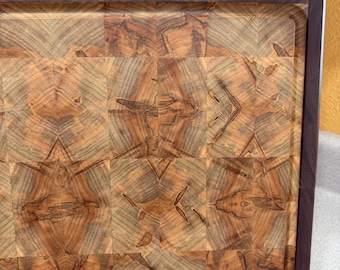 Handmade End Grain Cutting Board: Ambrosia Maple and Walnut Butcher Block (19.75x12.5x1.5)