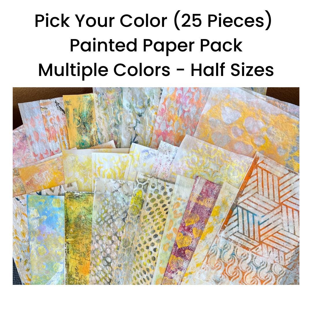 Junk Journal Paper Pack | 25 Hand Painted Collage Papers | Mixed Media ...