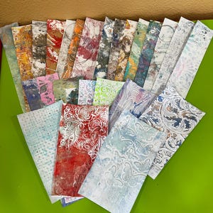 25 Abstrato pintado à mão cartão fazendo colagem lixo diário mídia mista efêmera scrapbook Gelli colagem papéis texturizados vários tamanhos #367