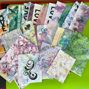 25 Abstract hand painted card making collage junk journal mixed media ephemera scrapbook Gelli collage textured papers various sizes #326