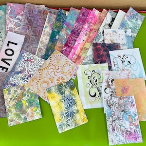 25 Abstrato pintado à mão cartão fazendo colagem lixo diário mídia mista efêmera scrapbook Gelli colagem papéis texturizados vários tamanhos #312