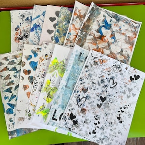 12 8.5x11 große abstrakte Papiere zur Herstellung von Junk Journal Papieren Scrapbook Gelli #308