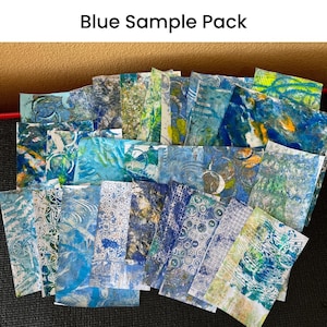 Wählen Sie Ihre Farbe 25 Stück abstrakte handgemalte Karte machen Collage Junk Journal Mixed Media Scrapbook Gelli Collage Mystery Pack-379