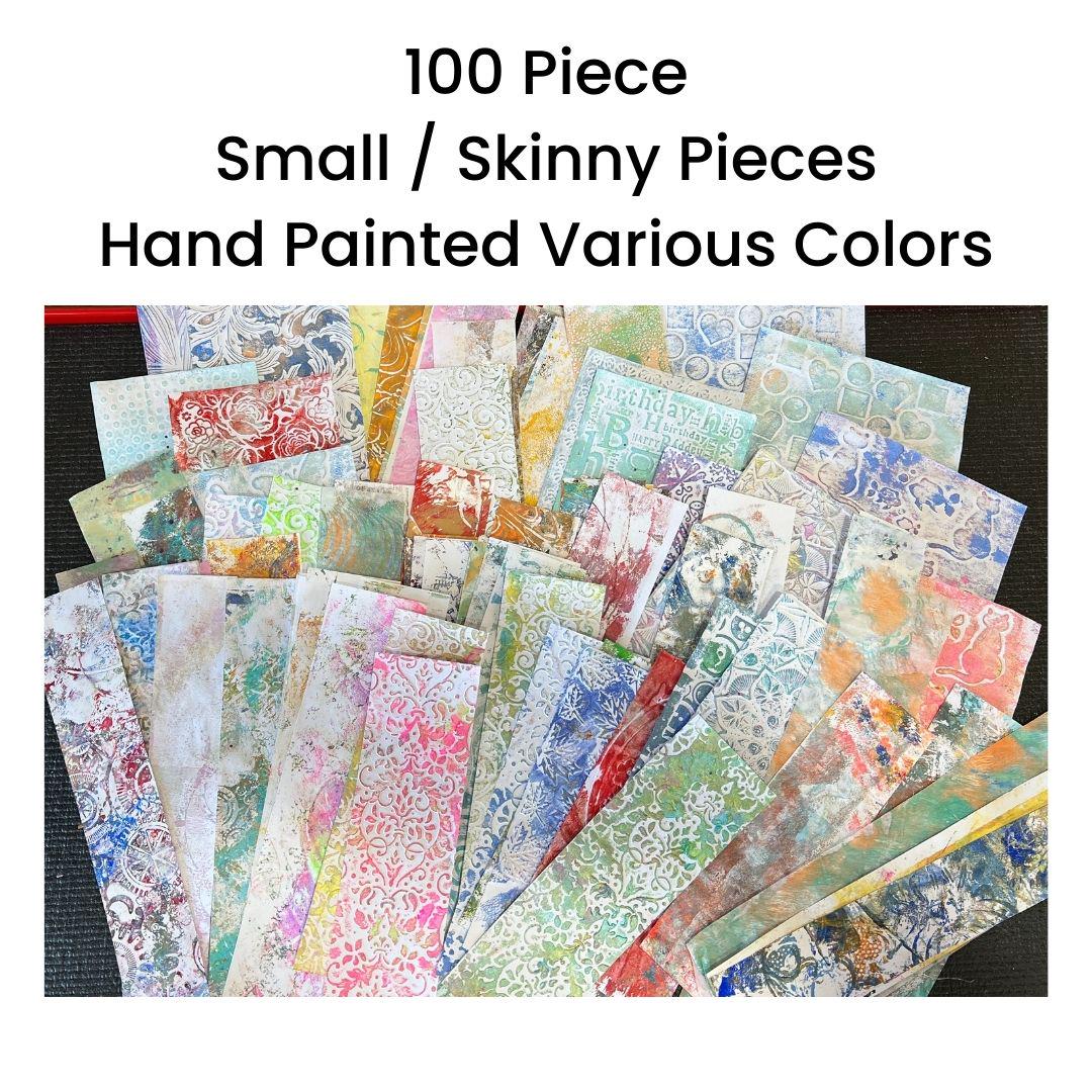 Collage Paperweights Hand Painted 100 Paper Collage Pack: Mixed Media Junk Journal Supplies ...