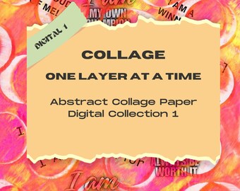 Digital collage download Book 1 abstract digital coloring paper mixed media hand painted original artist made colorful designs reverse color