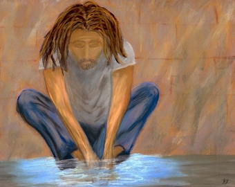 Tears of the Forgotten: Emotional Pastel Portrait Painting (12x9) Hand Painted