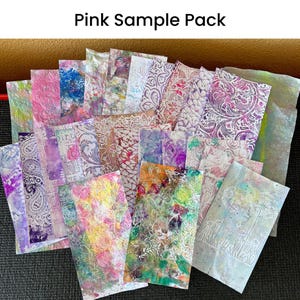 Paquete misterioso de 50 papeles pintados a mano con la opción de elegir tu color. Gelli imprime papel abstracto mixto para crear tarjetas, diarios basura y scrapbooking n.° 377-M.