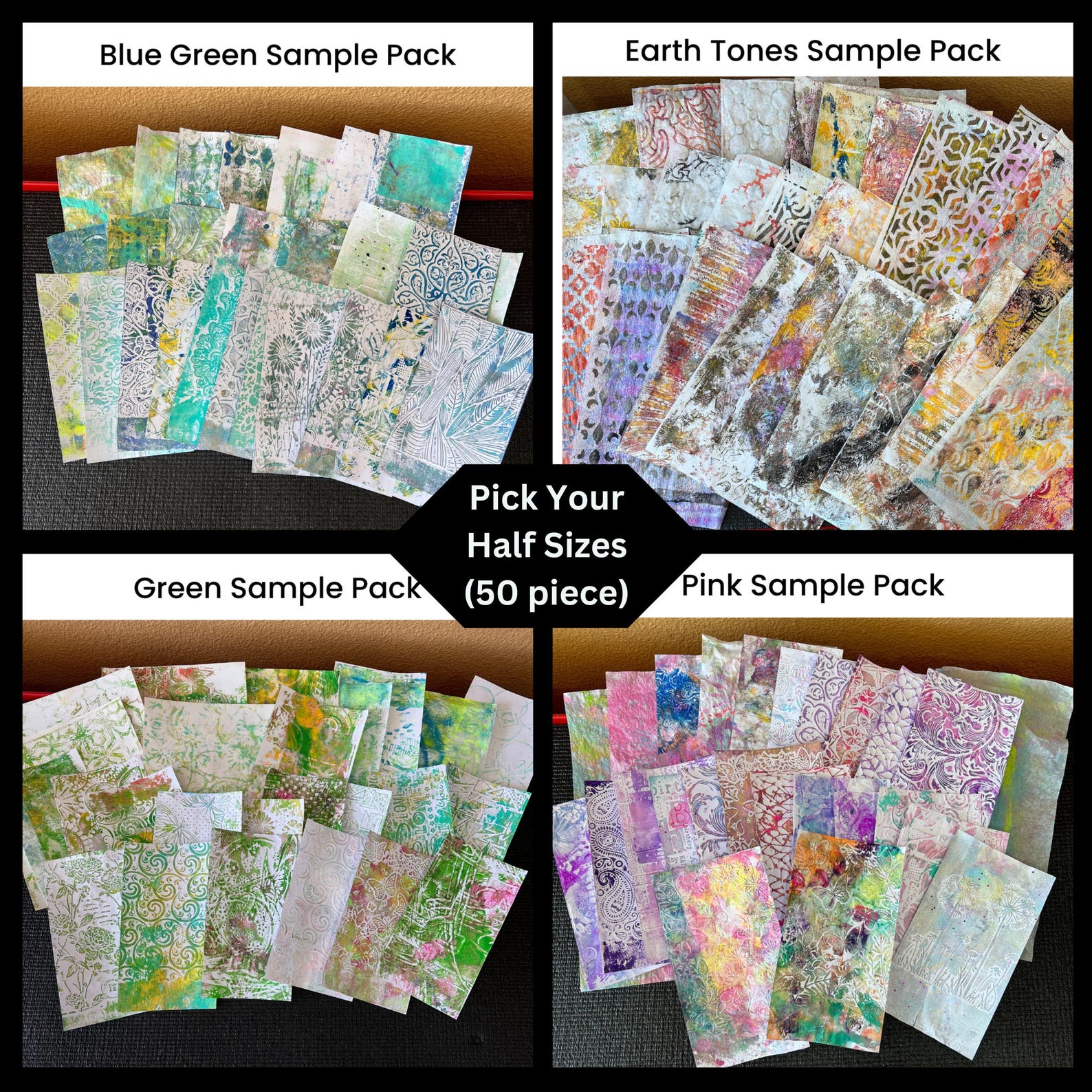 Junk Journal Paper Pack | 50 Hand Painted Collage Papers | Mixed Media ...