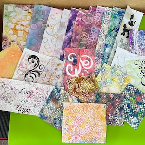 25 Abstract hand painted card making collage junk journal mixed media ephemera scrapbook Gelli collage textured papers various sizes #311