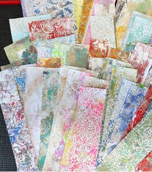 Hand Painted 100 Paper Collage Pack: Mixed Media Junk Journal Supplies ...