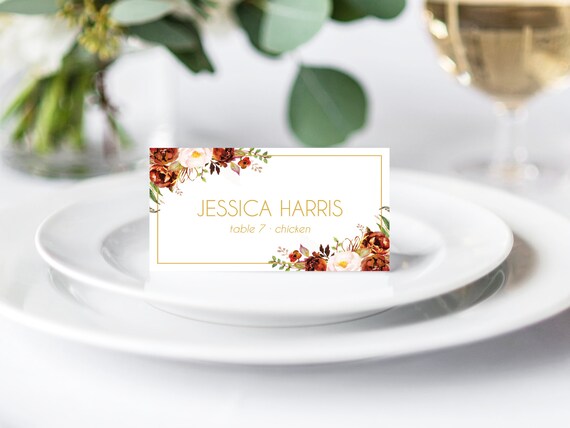 Place Cards Template Printable Name Cards Escort Cards Etsy