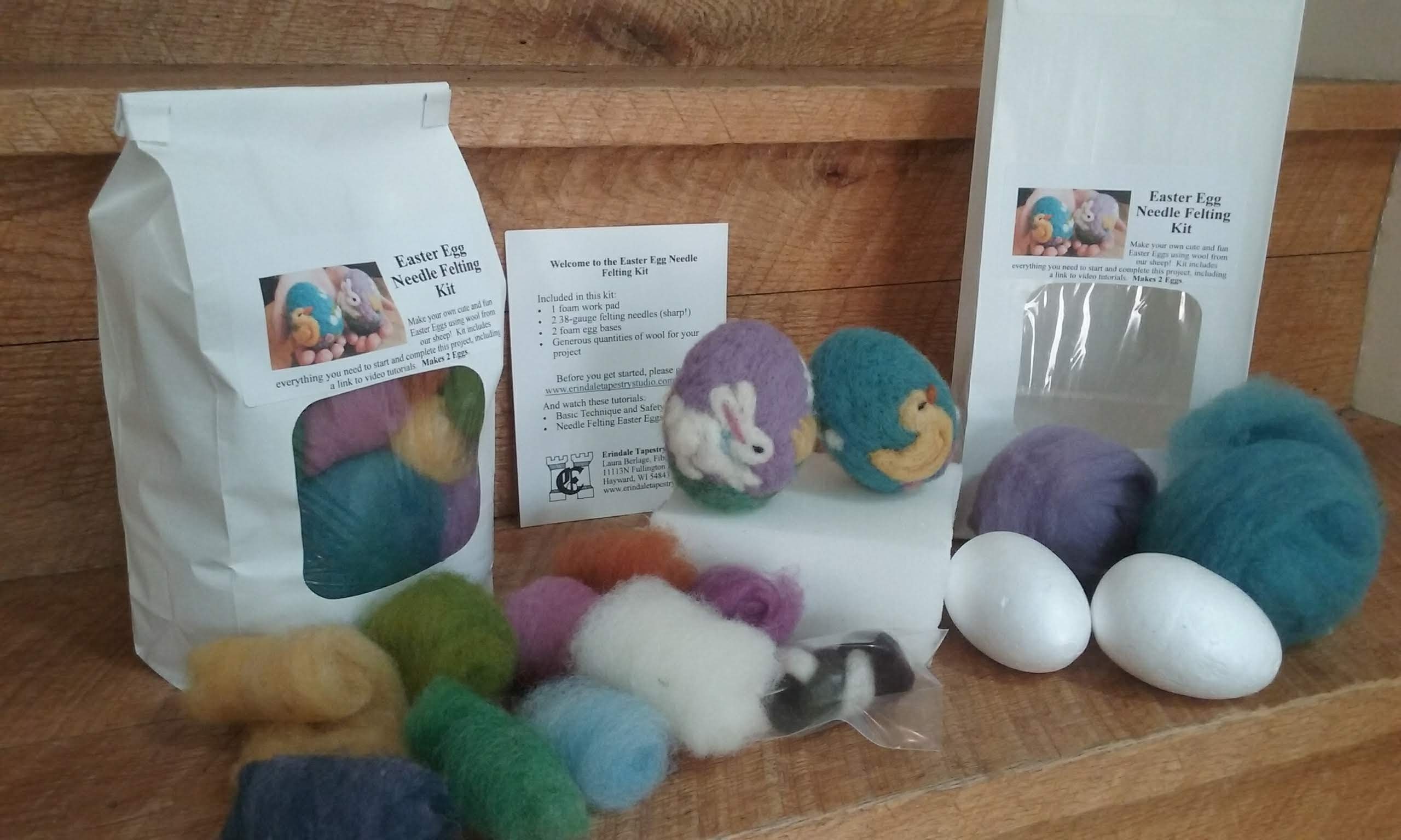 Needle Felting Kits for Beginners Cute Rabbit & Easter Eggs Wool Felt  Crafts Set