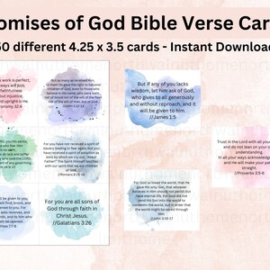 50 versets bibliques sur les promesses de Dieu, téléchargement numérique, imprimable, mémoire des Écritures, mémoire biblique, cadeau de la Bible, versets de mémoire, promesses de Dieu